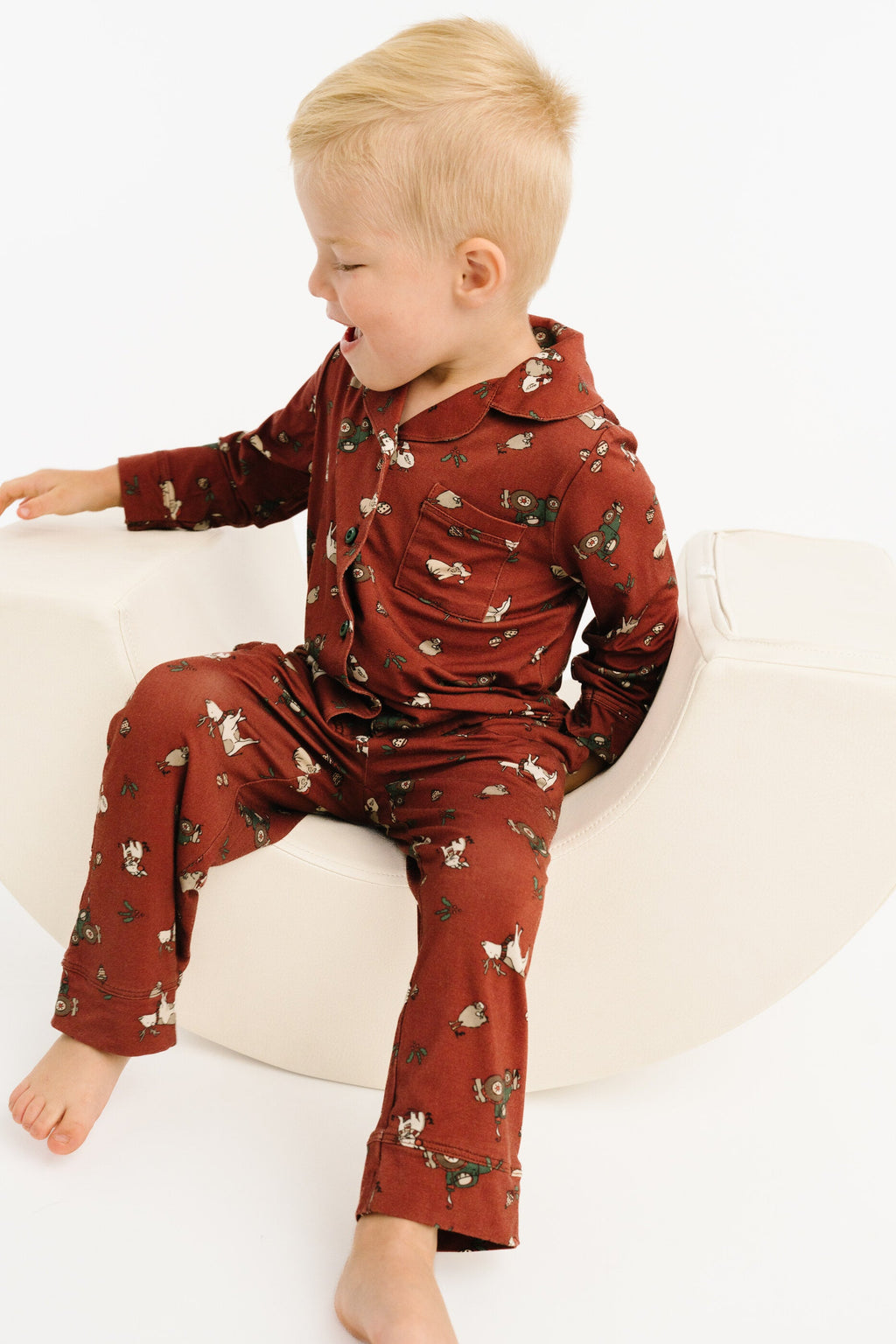 Christmas Farm Bamboo Button Up Set