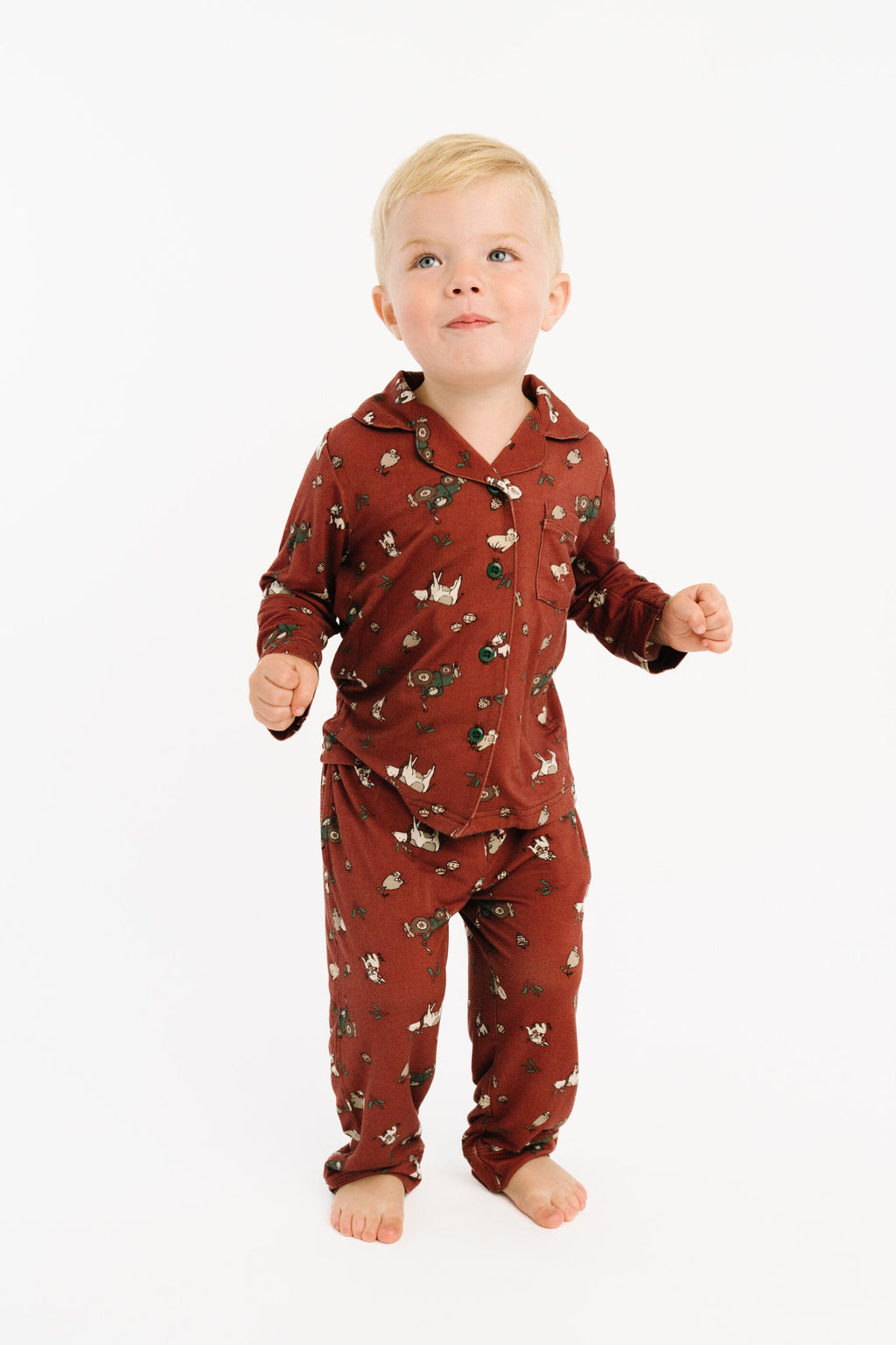 Christmas Farm Bamboo Button Up Set