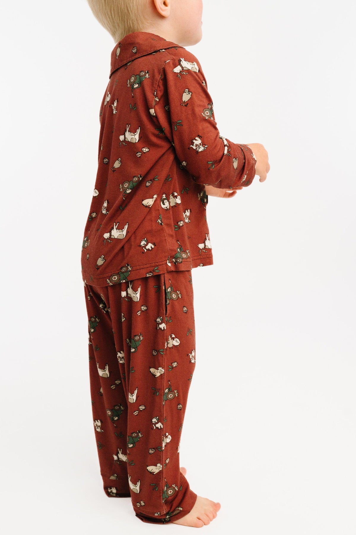Christmas Farm Bamboo Button Up Set