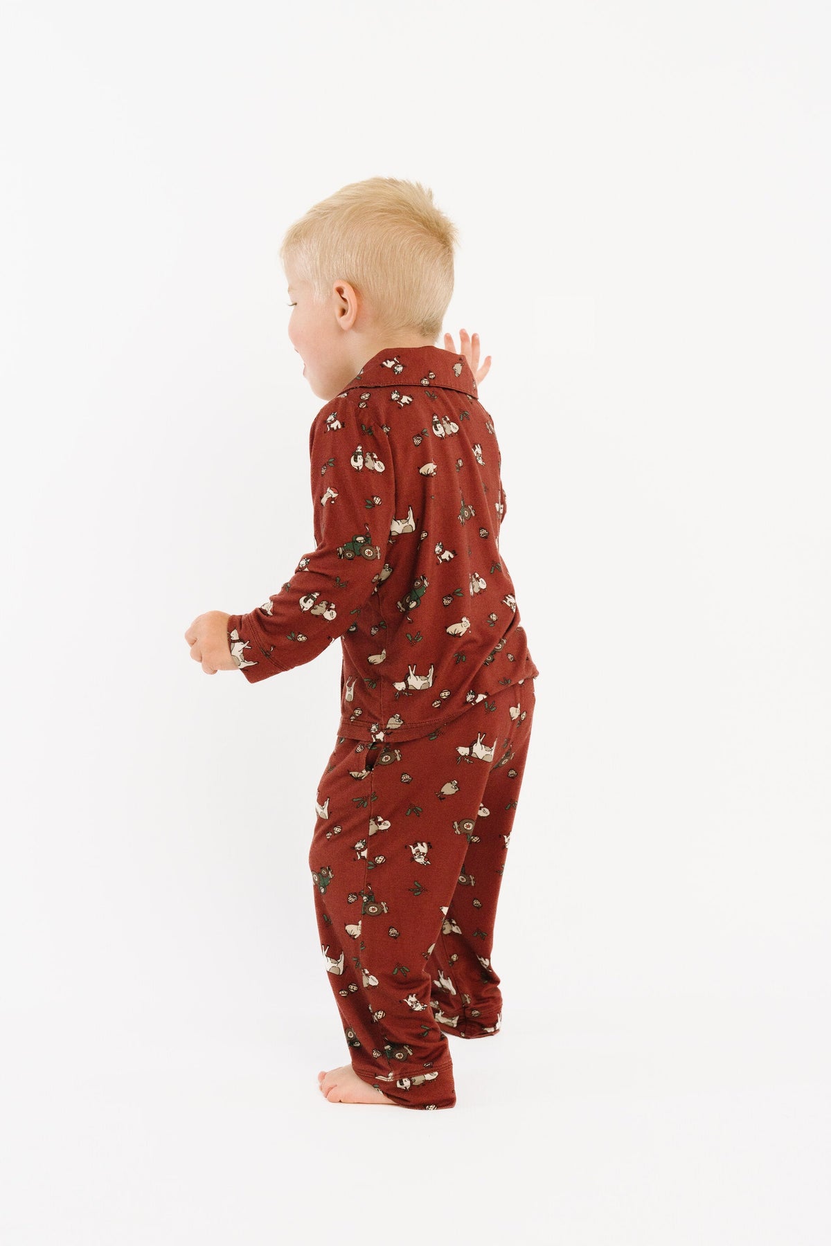 Christmas Farm Bamboo Button Up Set